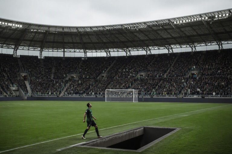 Coritiba-Chapecoense: il difensore Jacy Maranhão cade nella fossa dopo il gol