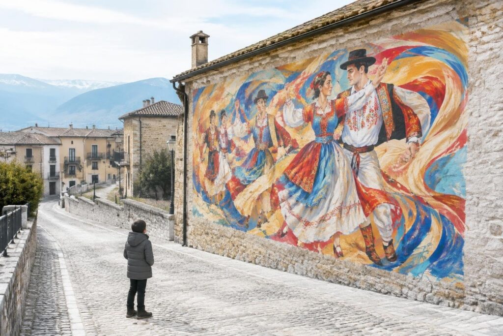 Il murale HORA trasforma Aielli in ponte culturale con la Moldova