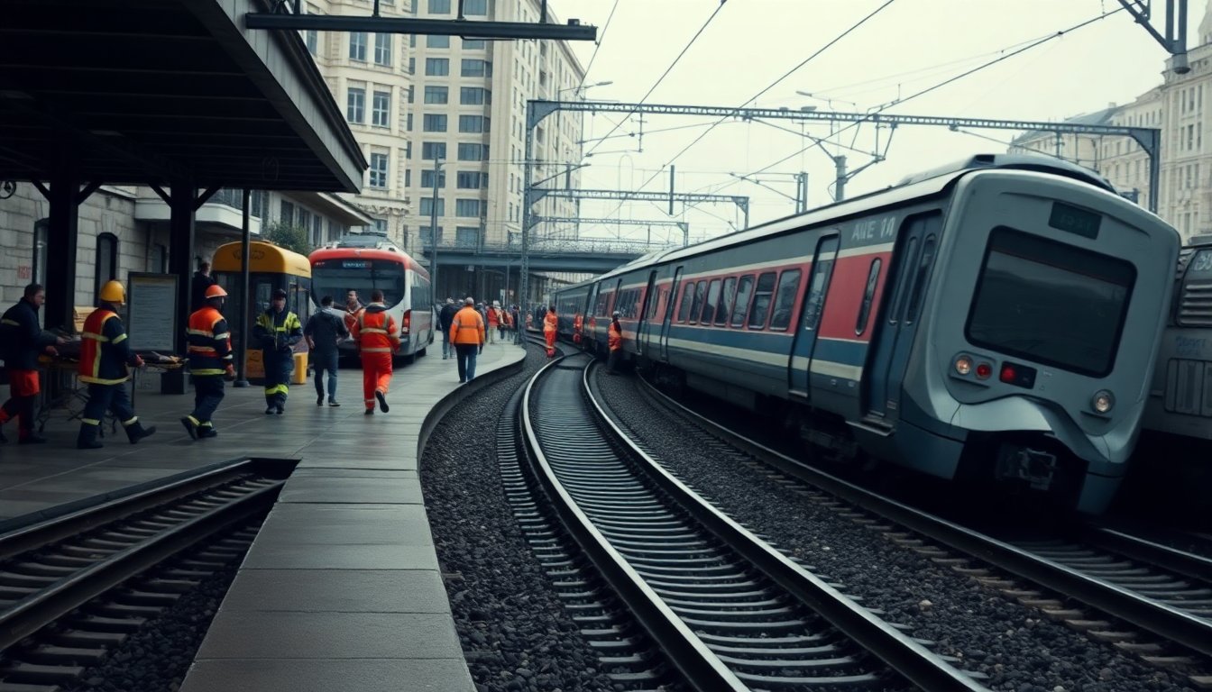 Derailment on central Milan line injures dozens and halts services