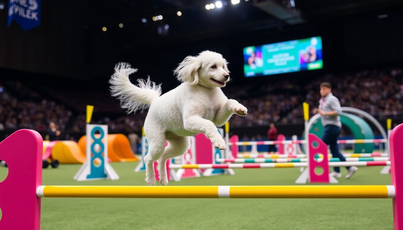 Gerard the Poodle shines at Westminster agility competition