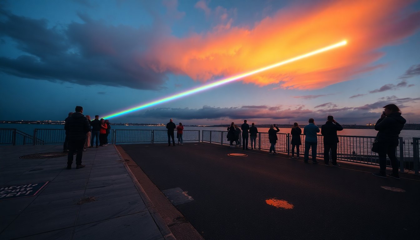 How St. Petersburg lit the sky with a rainbow laser after crosswalk removals
