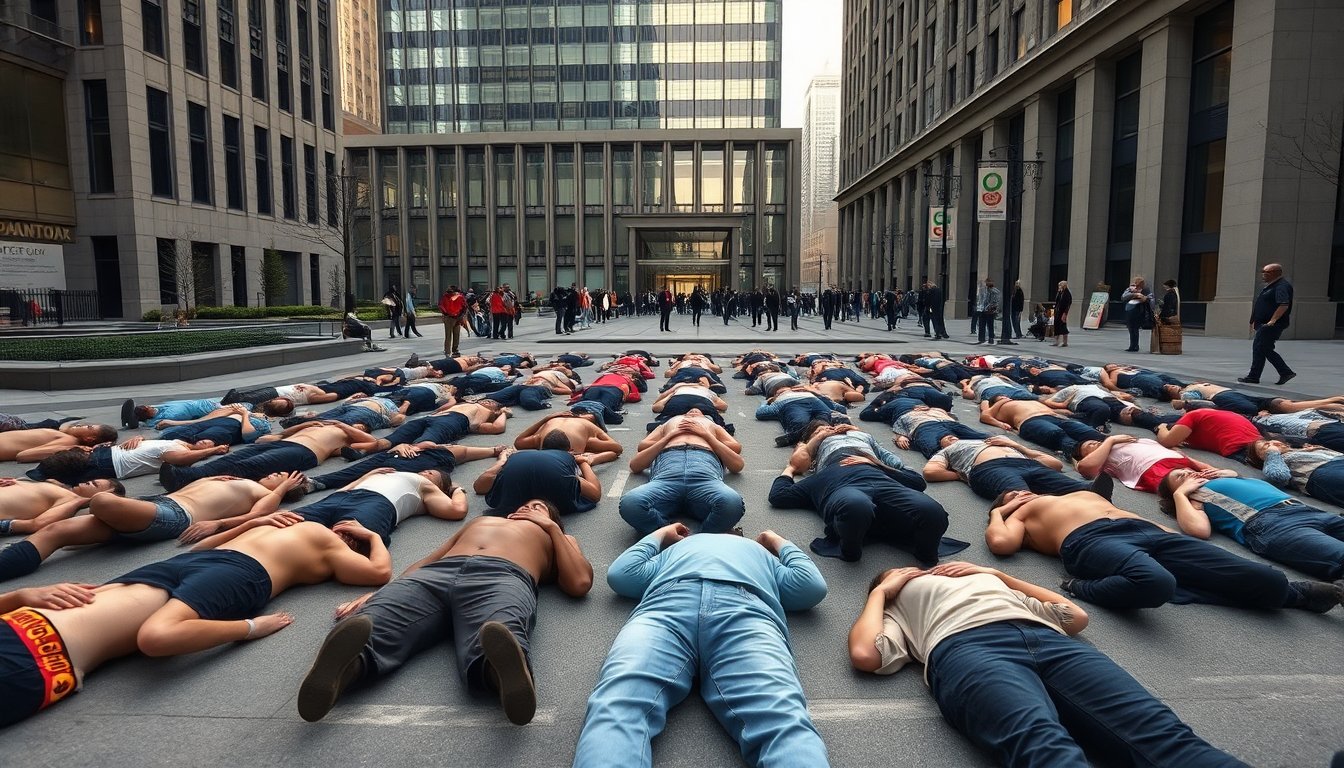 ACT UP New York stages die-in at Palantir to protest ICE funding