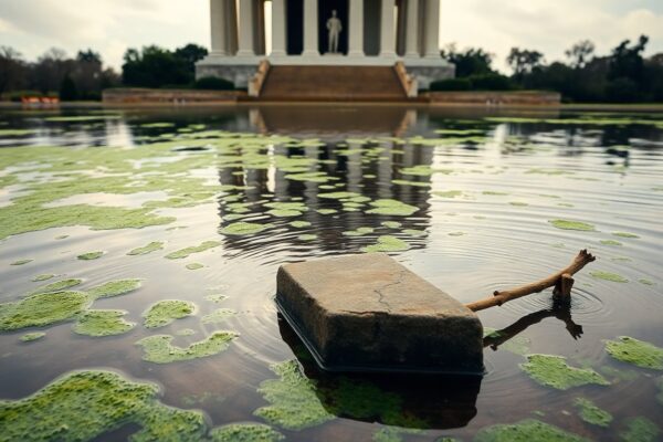 President Trump Blames Vandals for Reflecting Pool Damage and Algae Issues