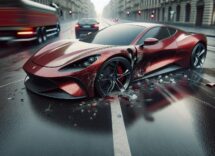 Supercar coinvolta in un incidente stradale choc