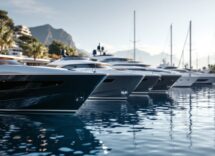 Vista della nuova marina per mega yacht a Olbia