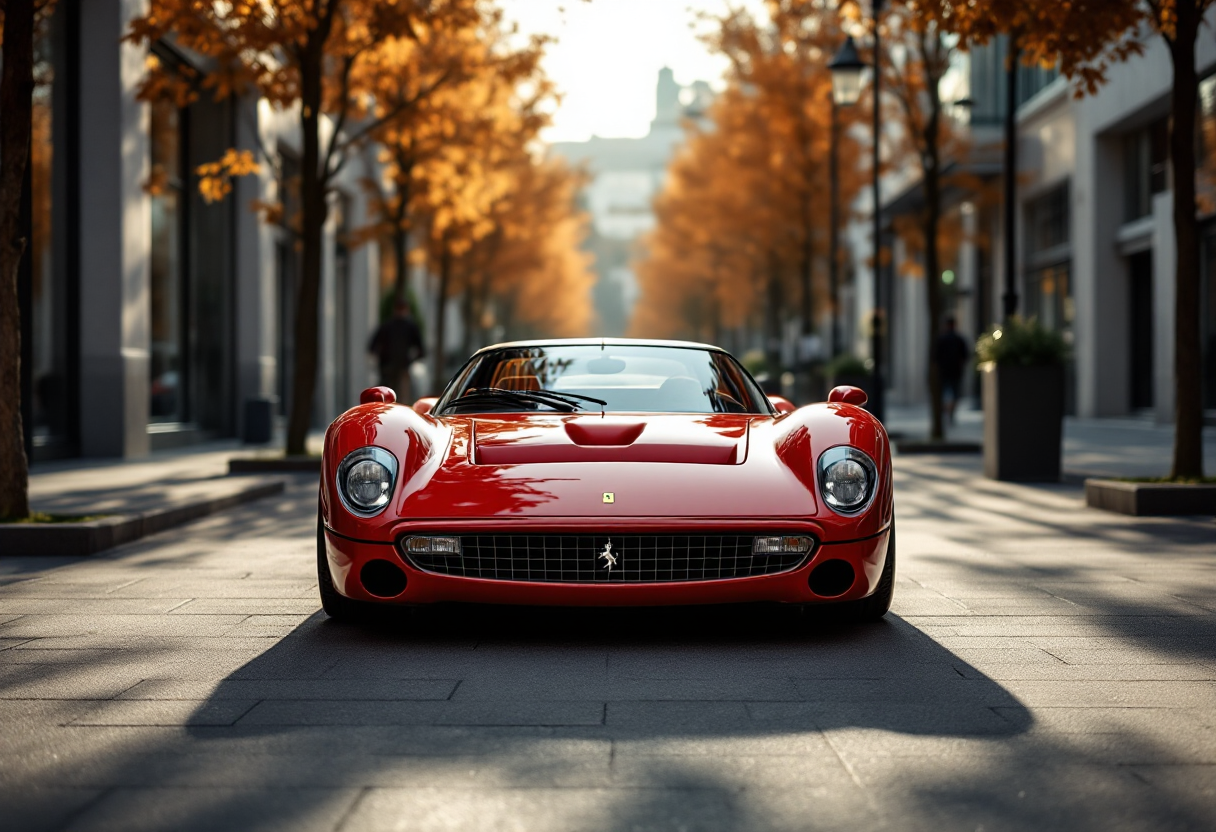 Ferrari 296 versione speciale in un paesaggio urbano