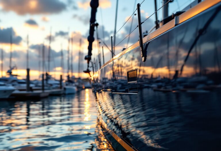 Yacht di lusso Pearl Yachts in un porto moderno