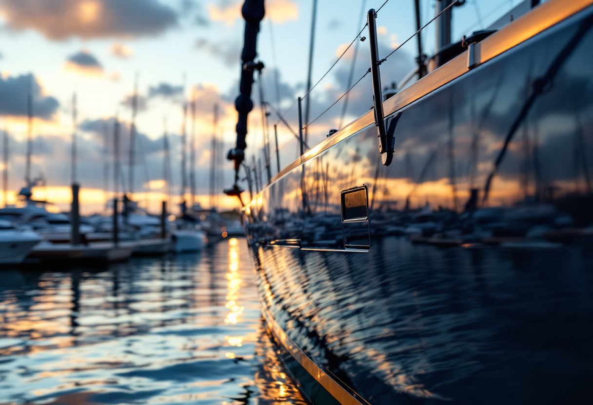 Yacht di lusso Pearl Yachts in un porto moderno