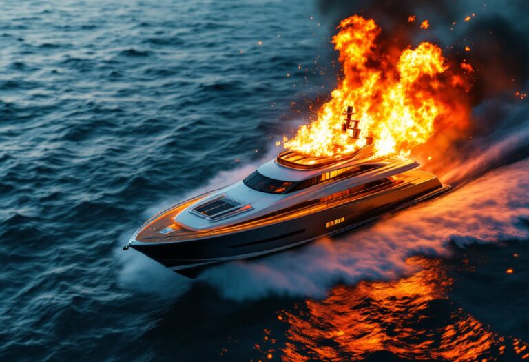 Due naufraghi salvati in mare dopo incendio yacht a Sarroch