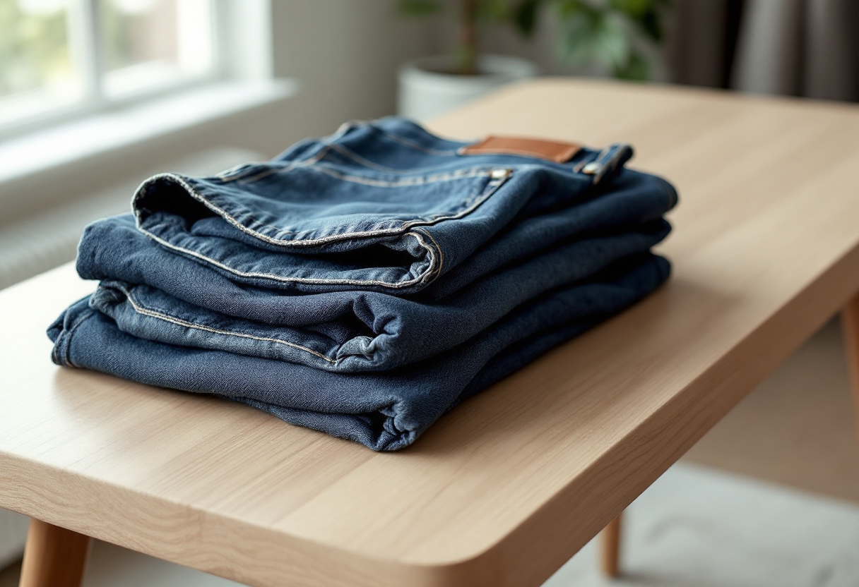 Jeans di alta qualità su sfondo neutro