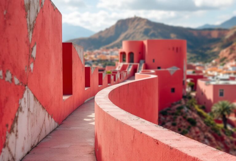 Vista della Muralla Roja, un'opera architettonica unica in Spagna