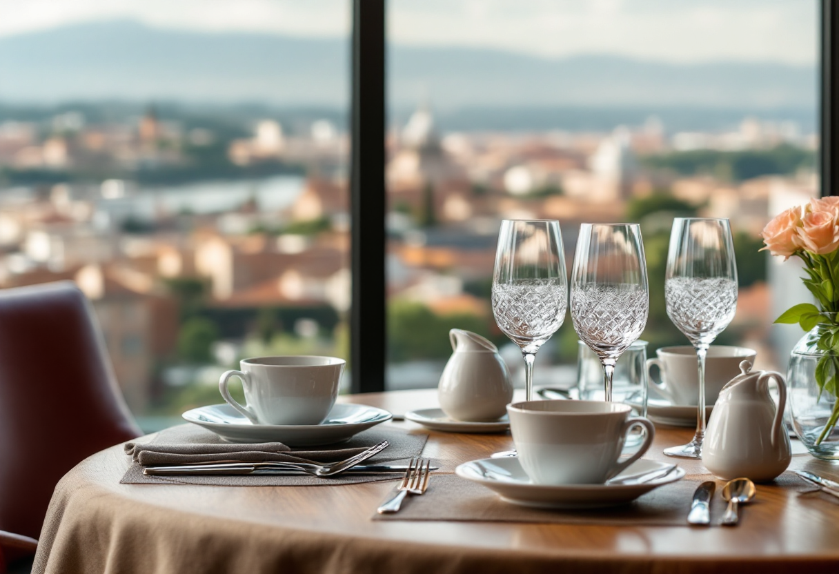 Vista panoramica di Roma con elementi di lusso e eleganza