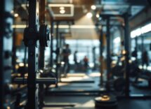 Uomo che solleva pesi in una competizione di powerlifting