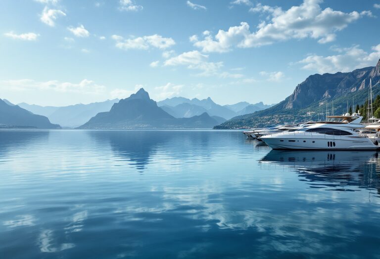 Vista panoramica del Lago di Garda con natura rigogliosa