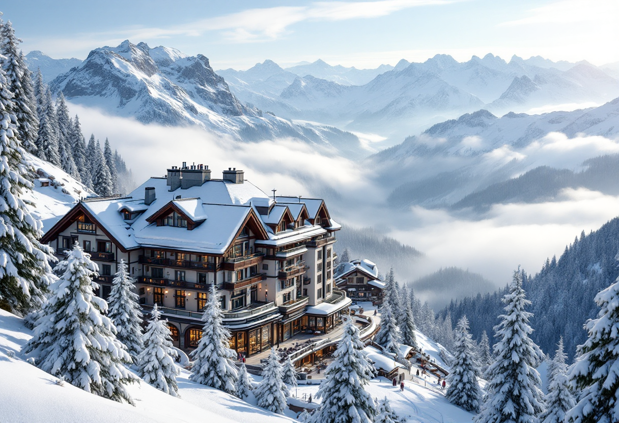 Vista panoramica di St. Moritz, meta del jet set internazionale