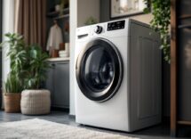 Asciugatrice moderna in un ambiente domestico
