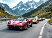 Auto elegante in un paesaggio alpino mozzafiato