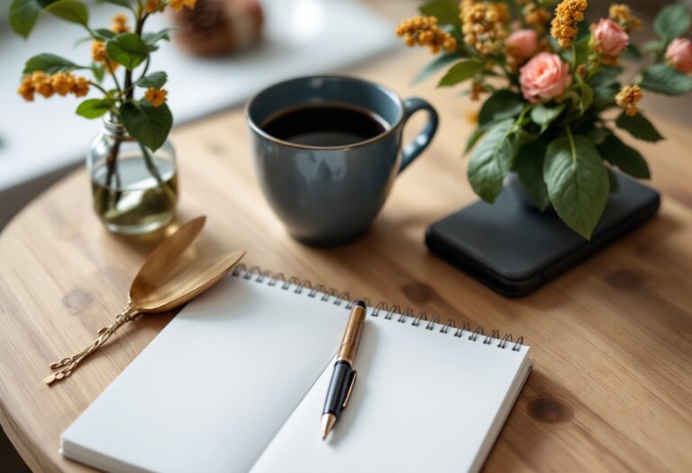 Persona che scrive in un diario per il benessere mentale