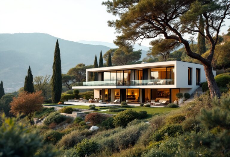 Panorama di una villa di lusso in Italia