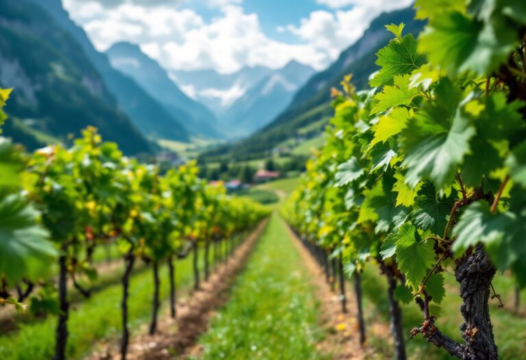 Panorama primaverile della Valle Isarco con fiori e montagne