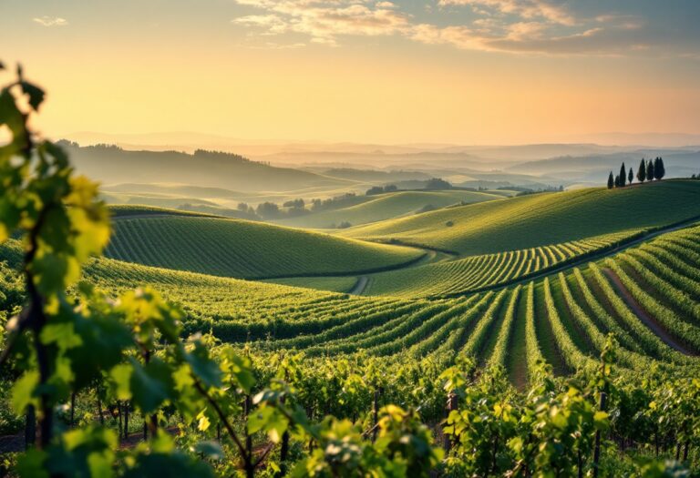Vista panoramica delle vigne Ceretto nelle Langhe