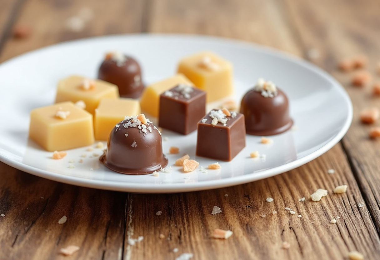 Un delizioso cioccolato salato con ingredienti freschi