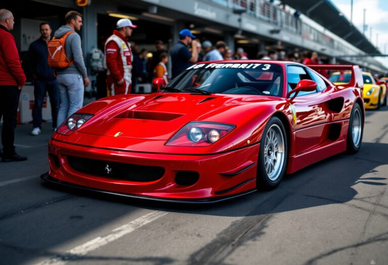 Ferrari 296 GT3 in pista durante una gara