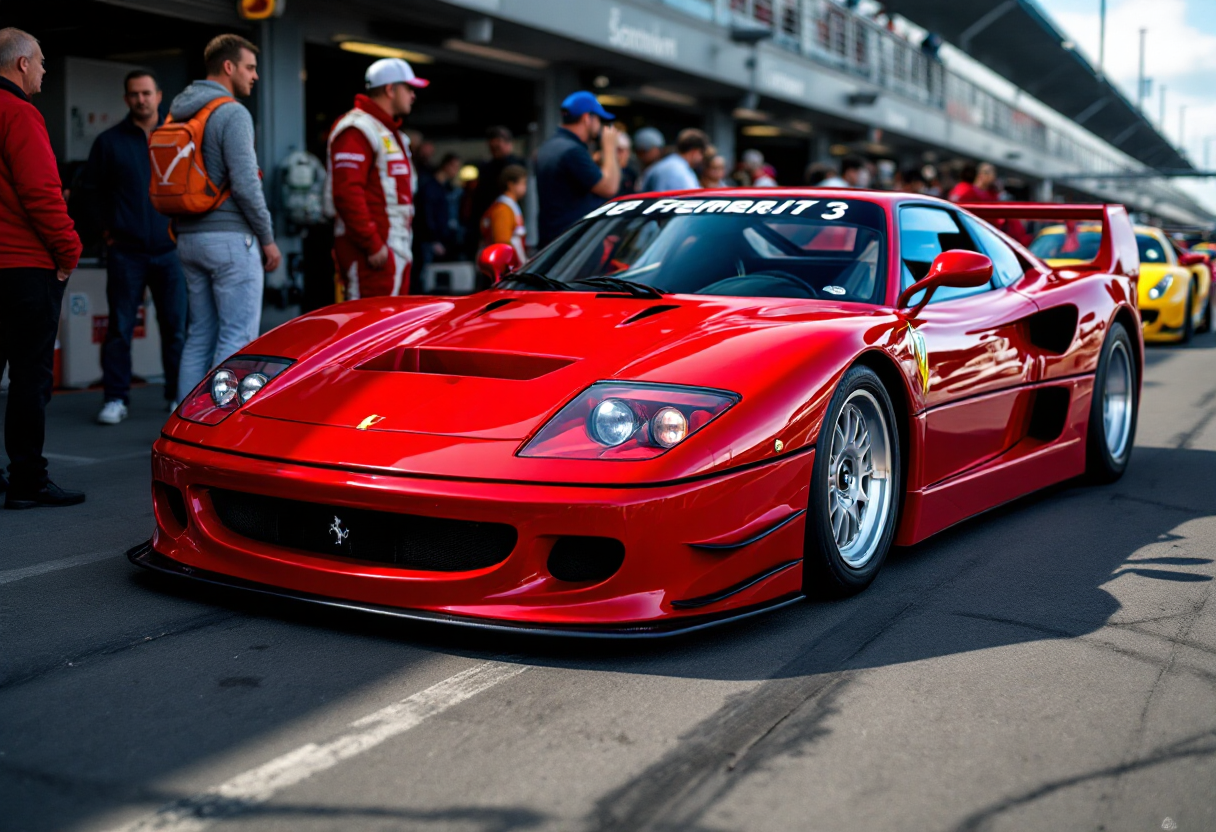 Ferrari 296 GT3 in pista durante una gara