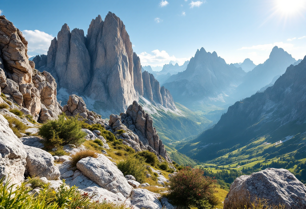 Vista panoramica delle Dolomiti con terme di lusso