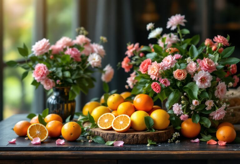 Combinazione di note agrumate e floreali in profumeria