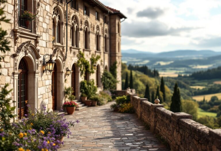 Vista del Monastero di Cortona immerso nella natura