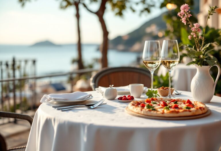 Pizza gourmet servita al ristorante La Perle Noire a Menton