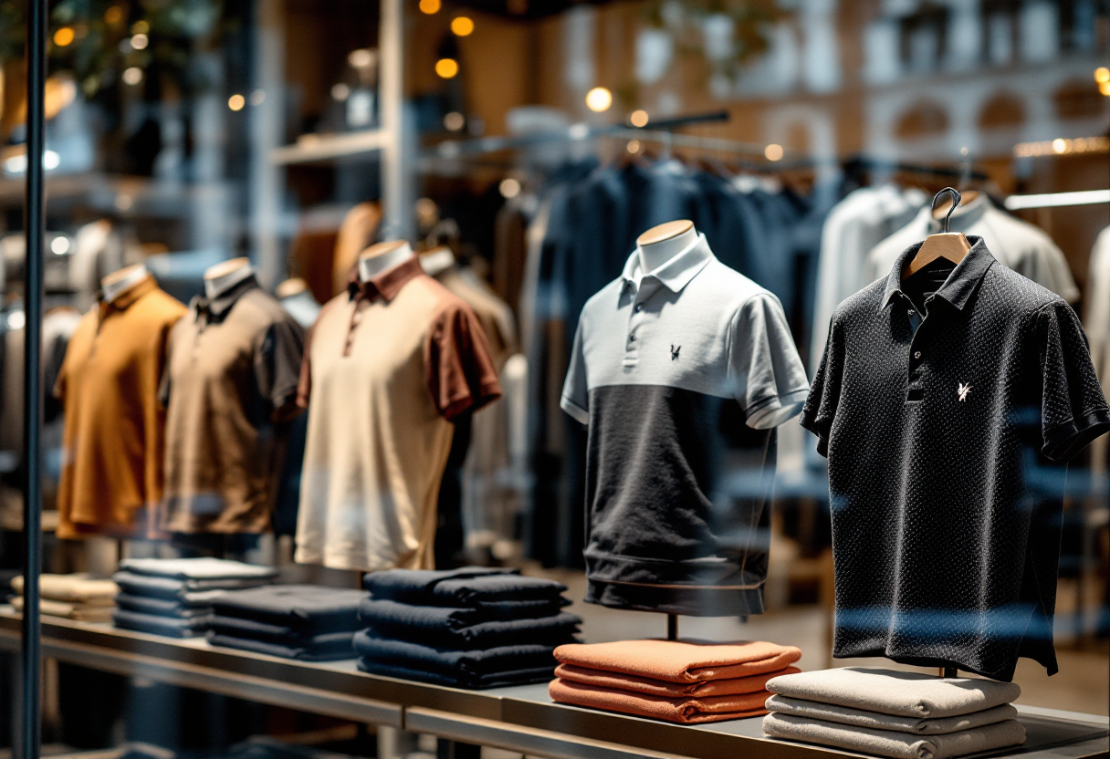 Polo elegante indossata in un contesto moderno