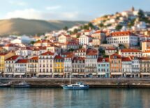 Vista panoramica di Porto con cibo tipico e monumenti storici