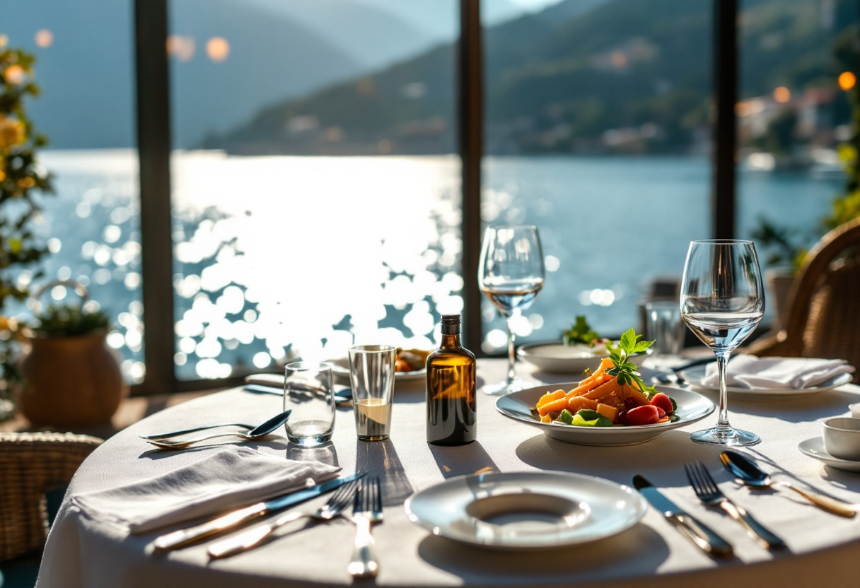 Chef Cracco e Lenzi al Lago di Como durante un evento culinario