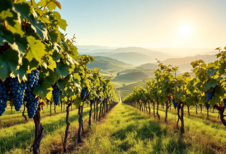 Vigneti biologici nel Collio con uva matura