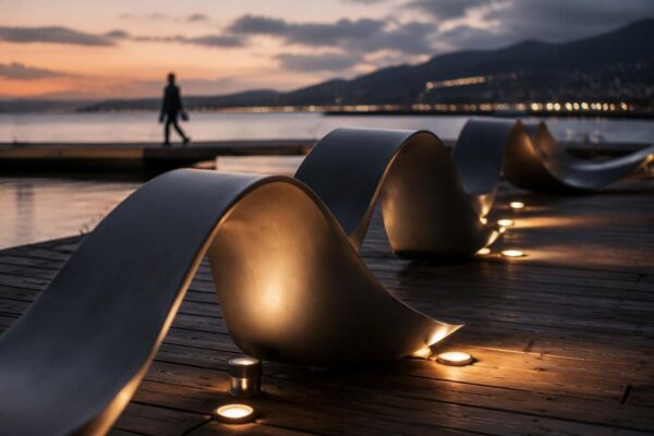 Blu design e installazione 'Nel vento' animano la Marina d'Arechi