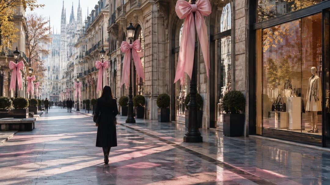 Le vie del lusso milanese si illuminano di rosa per la lotta al tumore