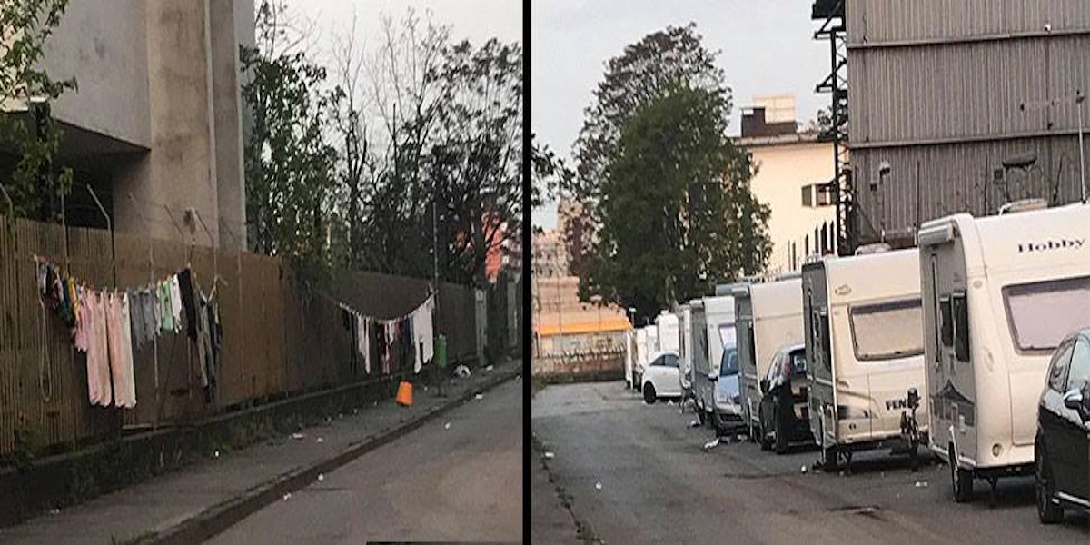 Rom a Milano, bucato per strada e galline sui marciapiedi