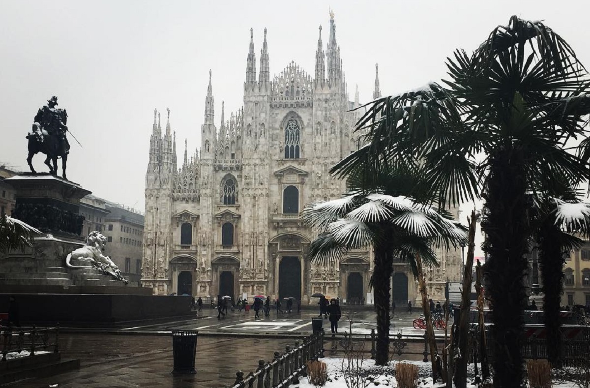 Neve a Milano oggi: il 13 dicembre la città si risveglia imbiancata