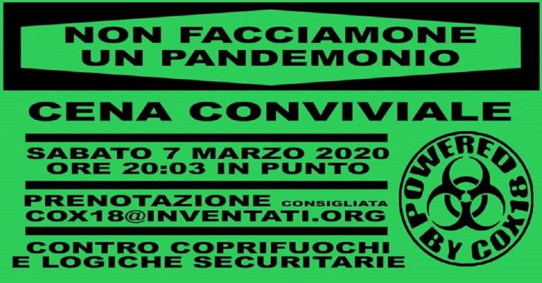Coronavirus a Milano: centro sociale organizza una cena conviviale: è polemica