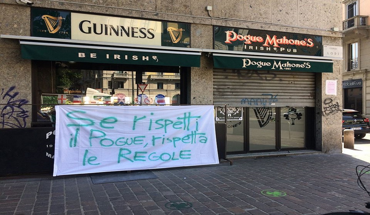 Pogue Mahone’s pub chiuso: i clienti non rispettano le regole