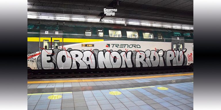 Graffiti treno covid Milano