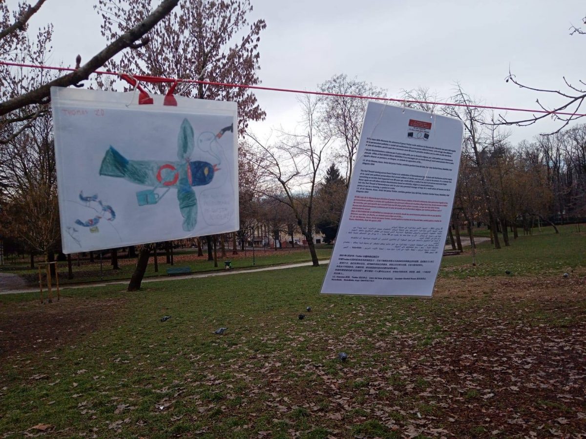 Giornata della Memoria: un filo rosso con i disegni dei bambini al parco Trotter