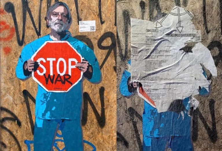 Danneggiato il murales di Gino Strada, lo street Artist TvBoy: "Che tristezza"