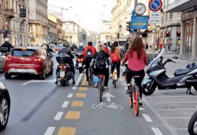 Crescita record di biciclette sulla pista ciclabile di corso Buenos Aires