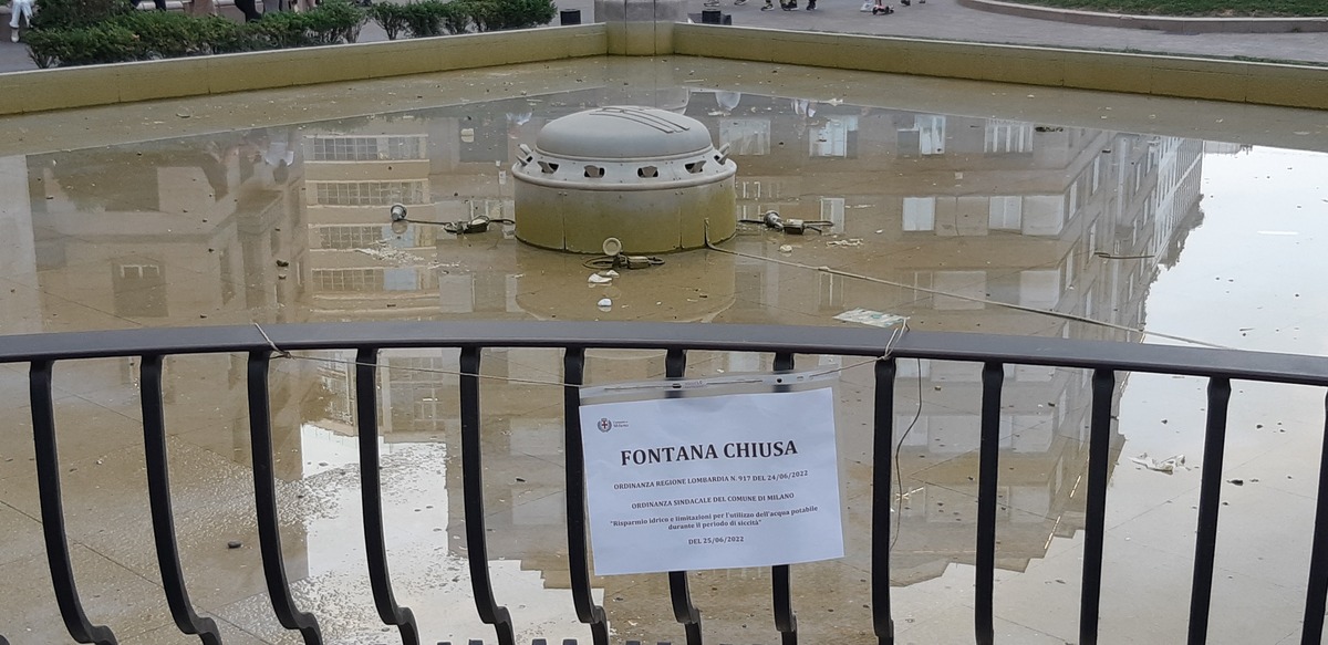 Emergenza siccità, fontane spente: è la prima volta a Milano