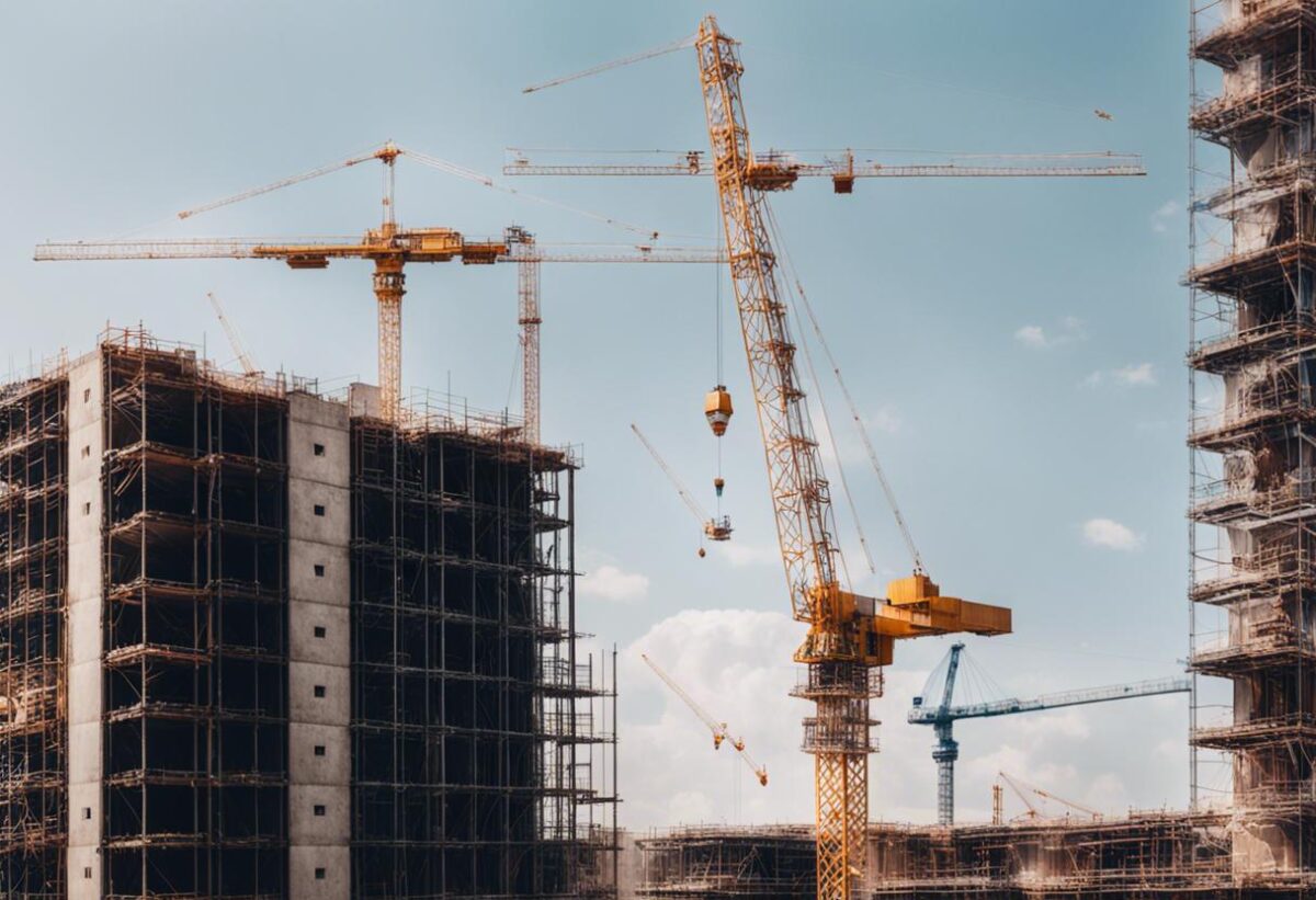 Un rogo ha colpito un sito di costruzione.