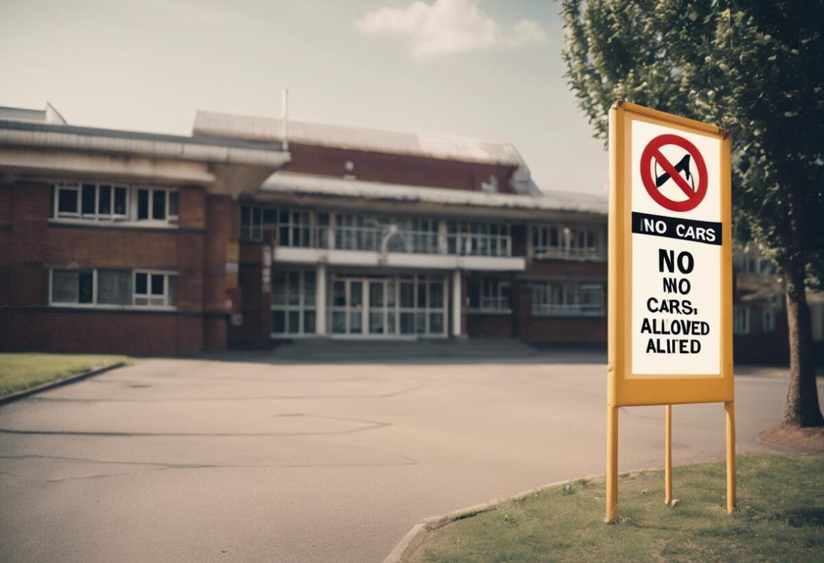 Le macchine non sono permesse nei punti di accesso delle scuole.