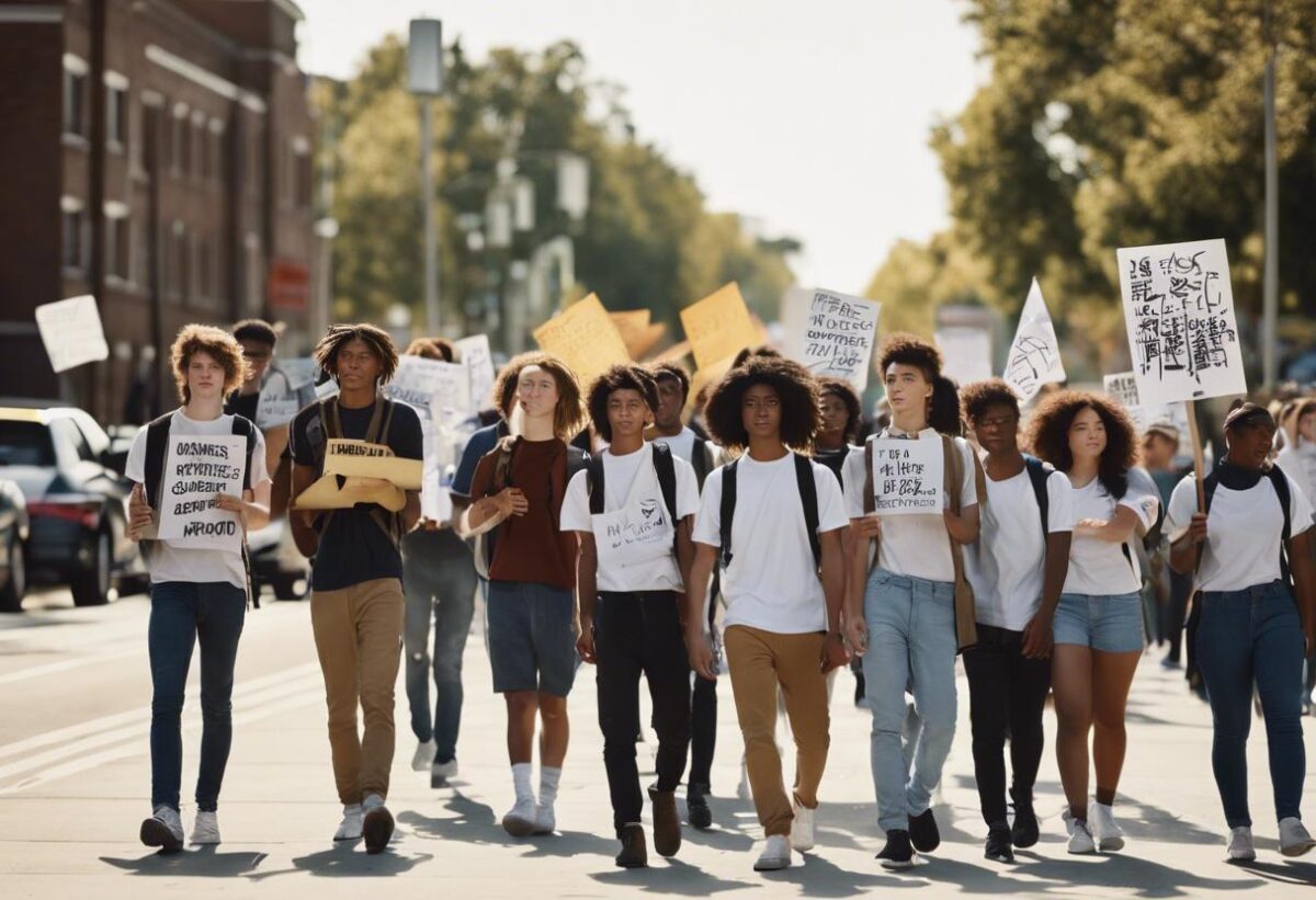 In 500 contro la violenza, si è tenuta una marcia con la partecipazione degli studenti del liceo e dell’istituto tecnico.